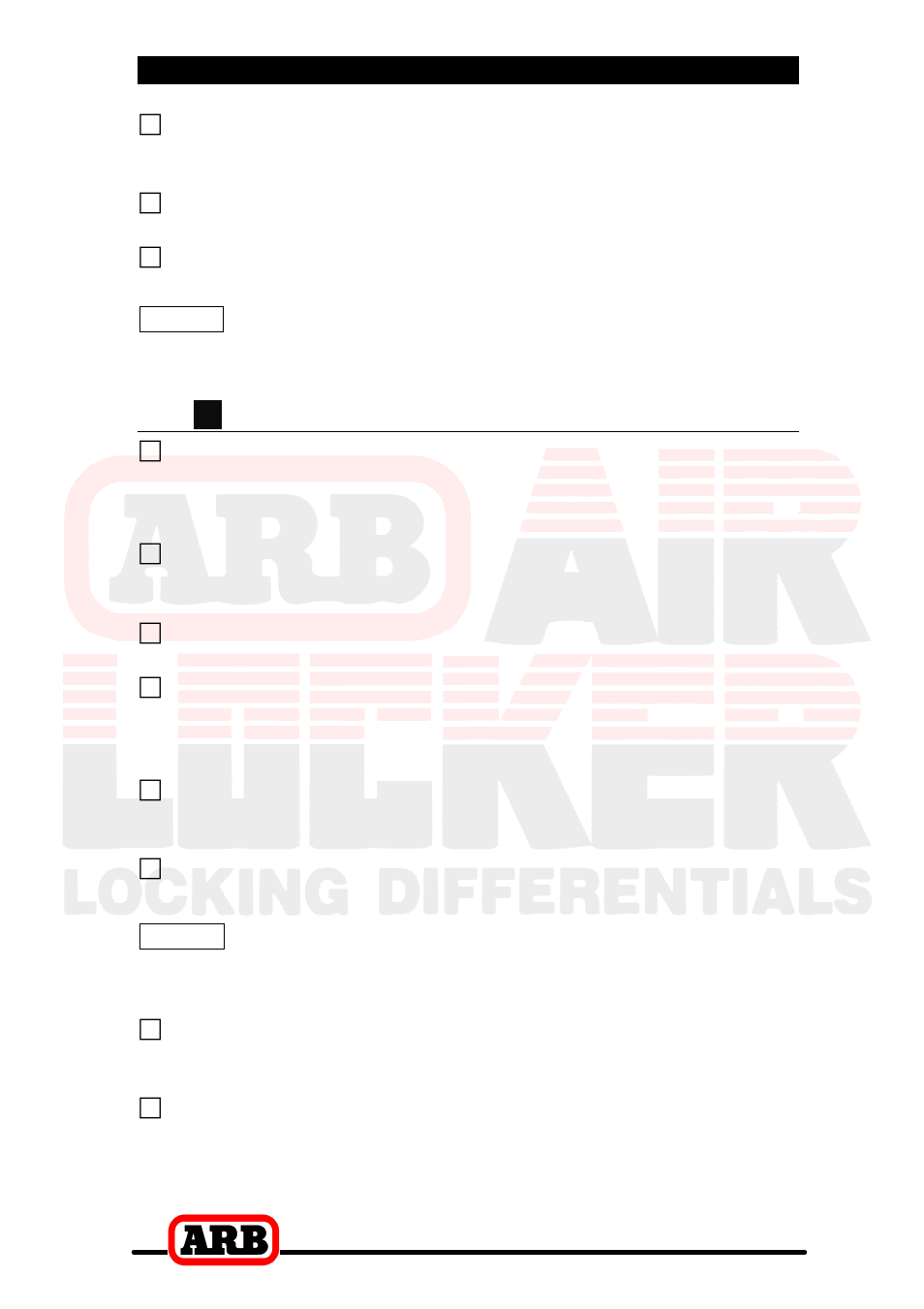 3 installing the air locker, Front access housing installation | ARB RD90 User Manual | Page 24 / 46