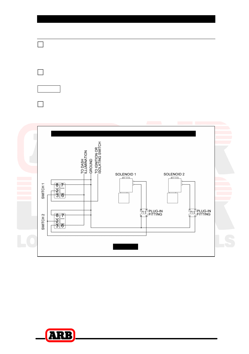 5 mounting & connecting the electrical system, Dual air locker system | ARB RD111 User Manual | Page 34 / 40