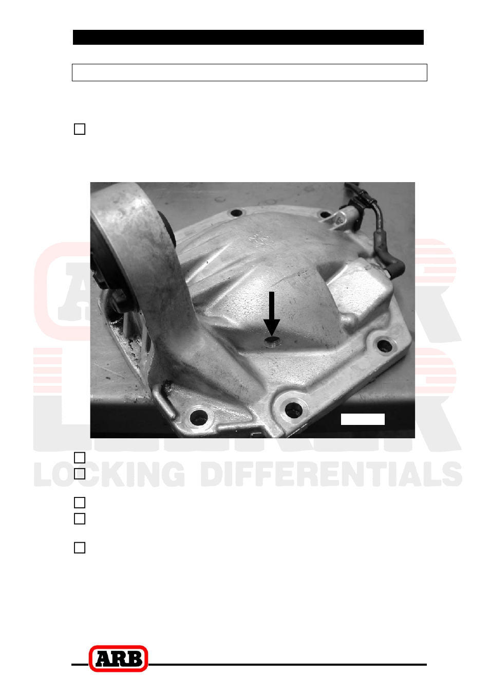4 installing the air locker, Drilling and tapping the bulkhead port | ARB RD131 User Manual | Page 16 / 38