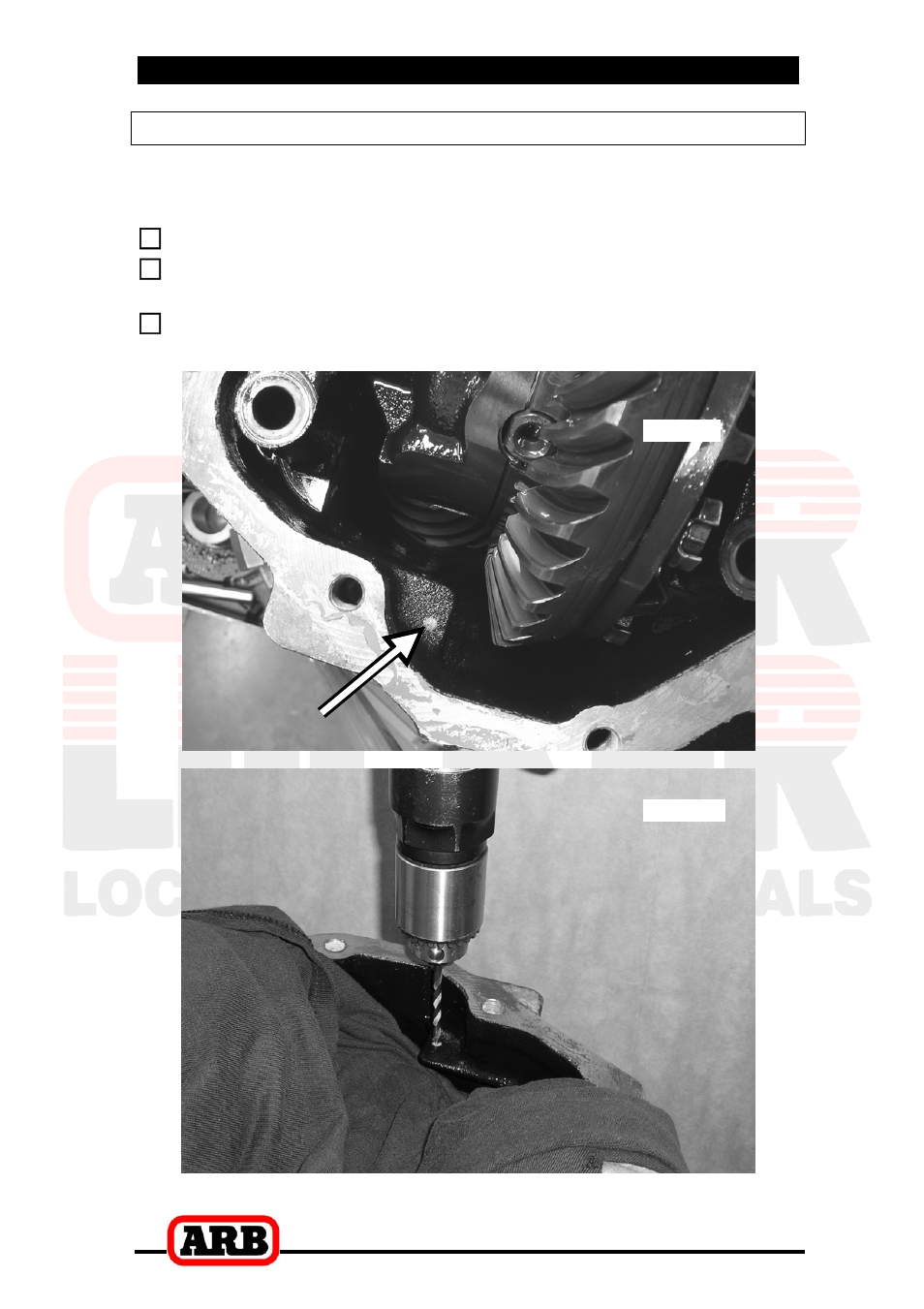 4 installing the air locker, Drilling the diff housing for seal housing tube | ARB RD131 User Manual | Page 17 / 38