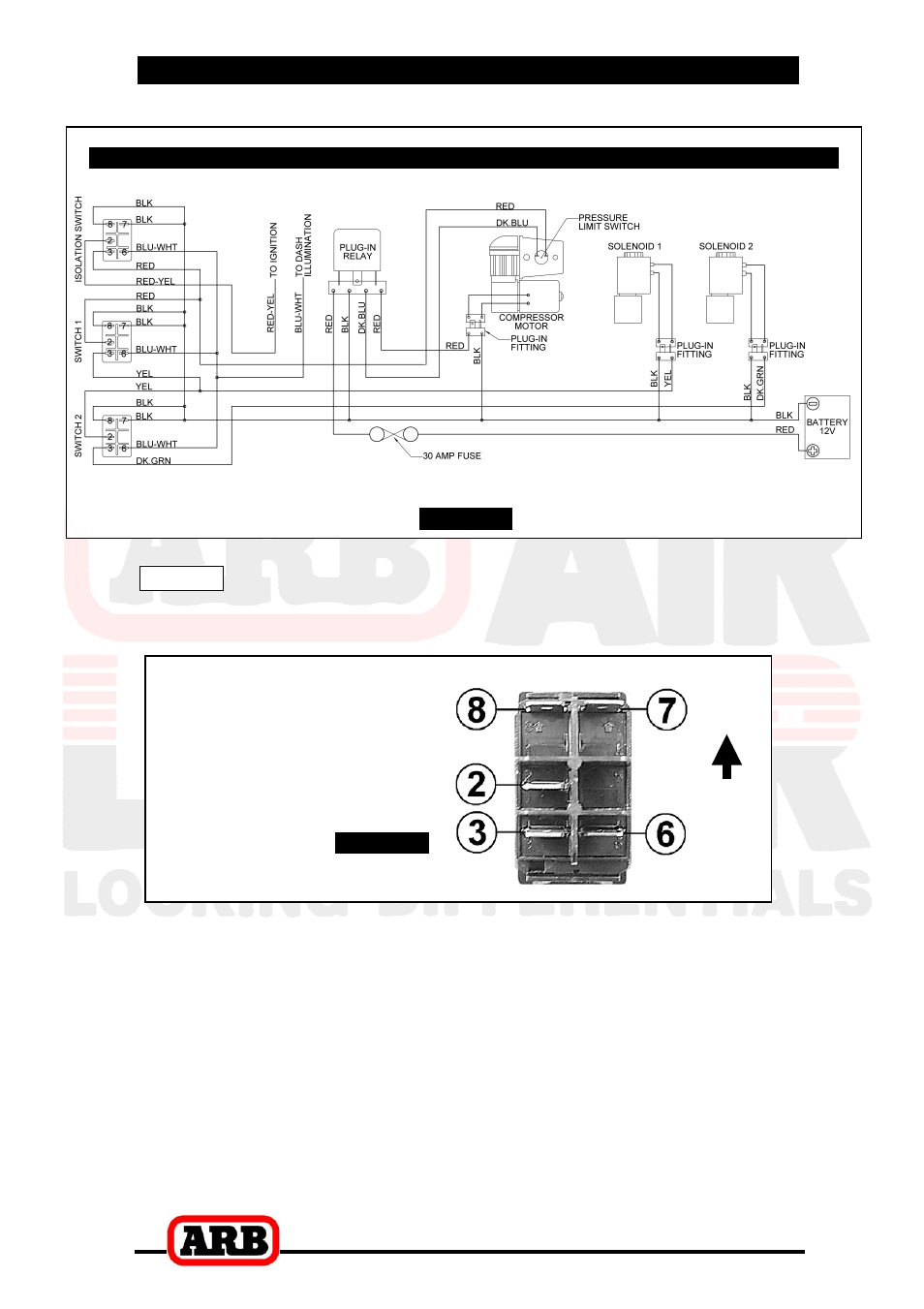 Switch terminal identification, 6 mounting & connecting the electrical system | ARB RD131 User Manual | Page 31 / 38