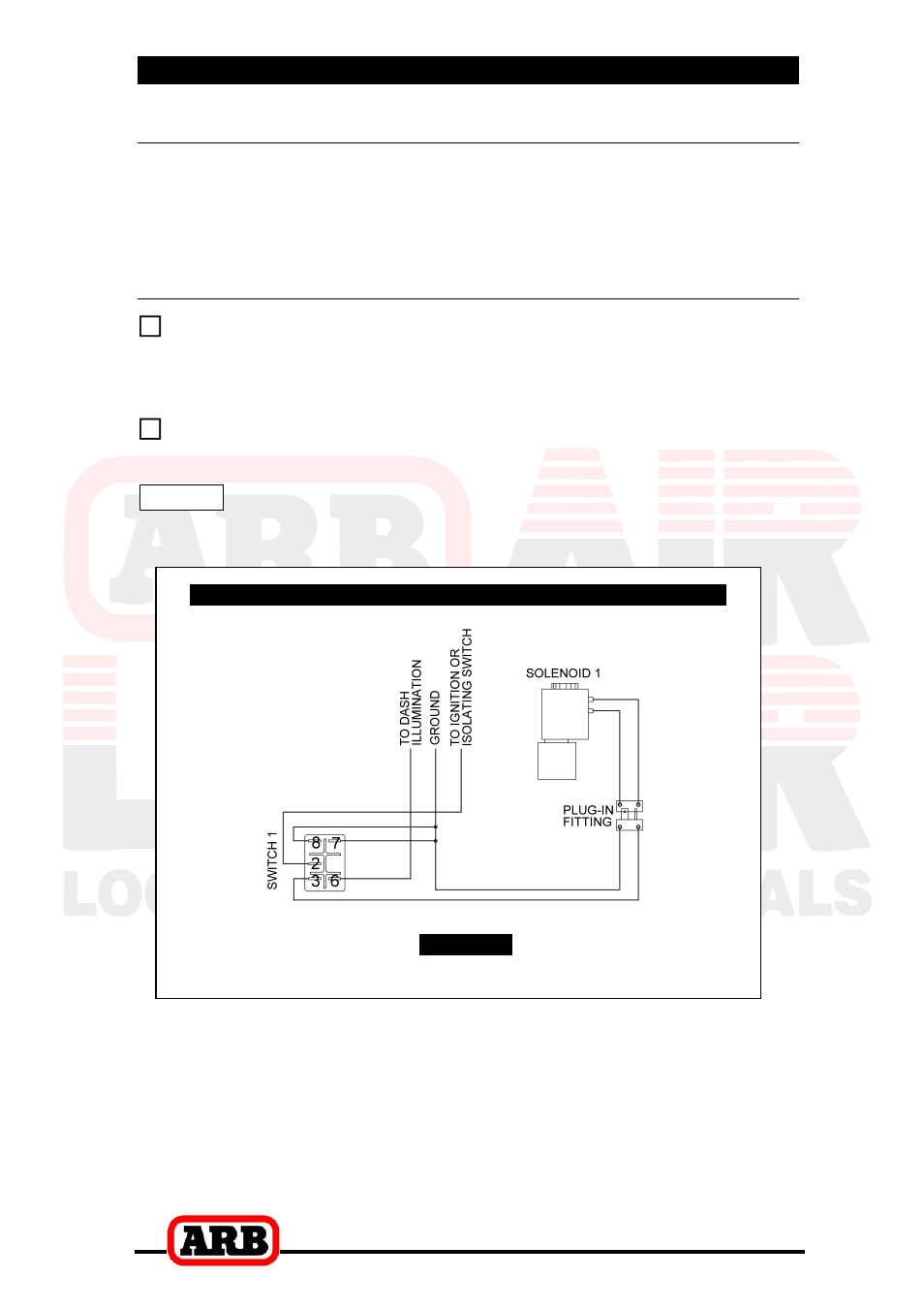 6 mounting & connecting the electrical system, Connection to an alternate air source, Single air locker system | ARB RD131 User Manual | Page 32 / 38