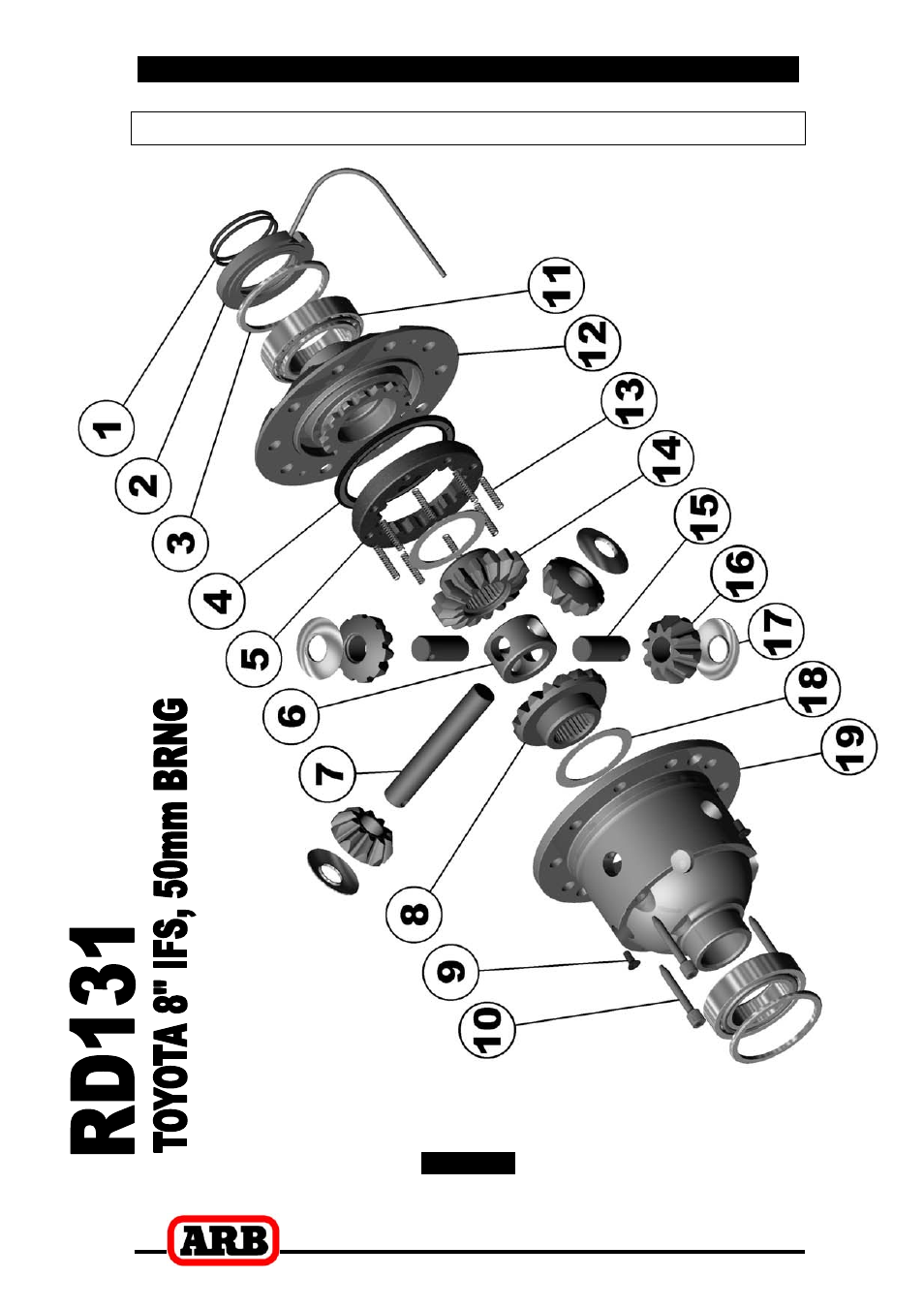 8 parts list, Exploded assembly diagram | ARB RD131 User Manual | Page 37 / 38