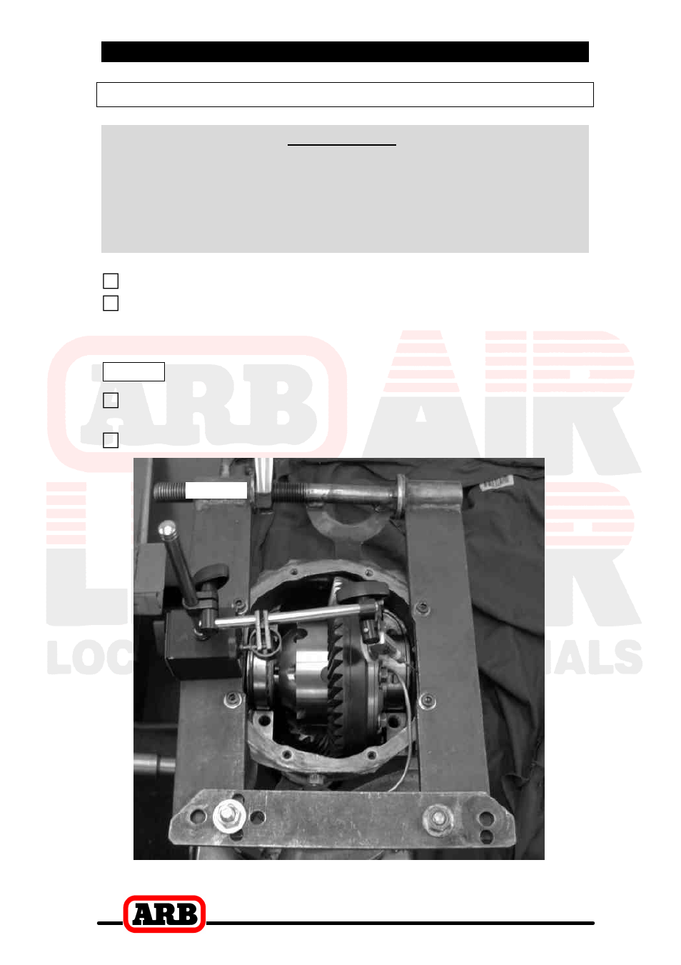 2 removing the existing differential, Spreading the differential housing, Important | ARB RD129 User Manual | Page 10 / 38