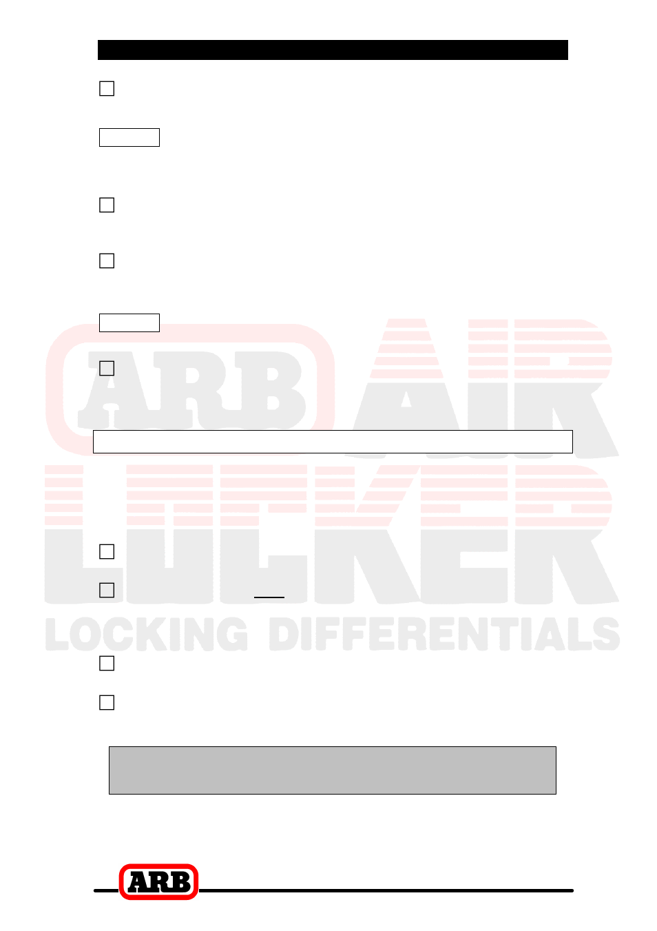 Pre-load + end float = shim pack, 4 installing the air locker, Calculation & selection of pre-load shims | ARB RD129 User Manual | Page 16 / 38