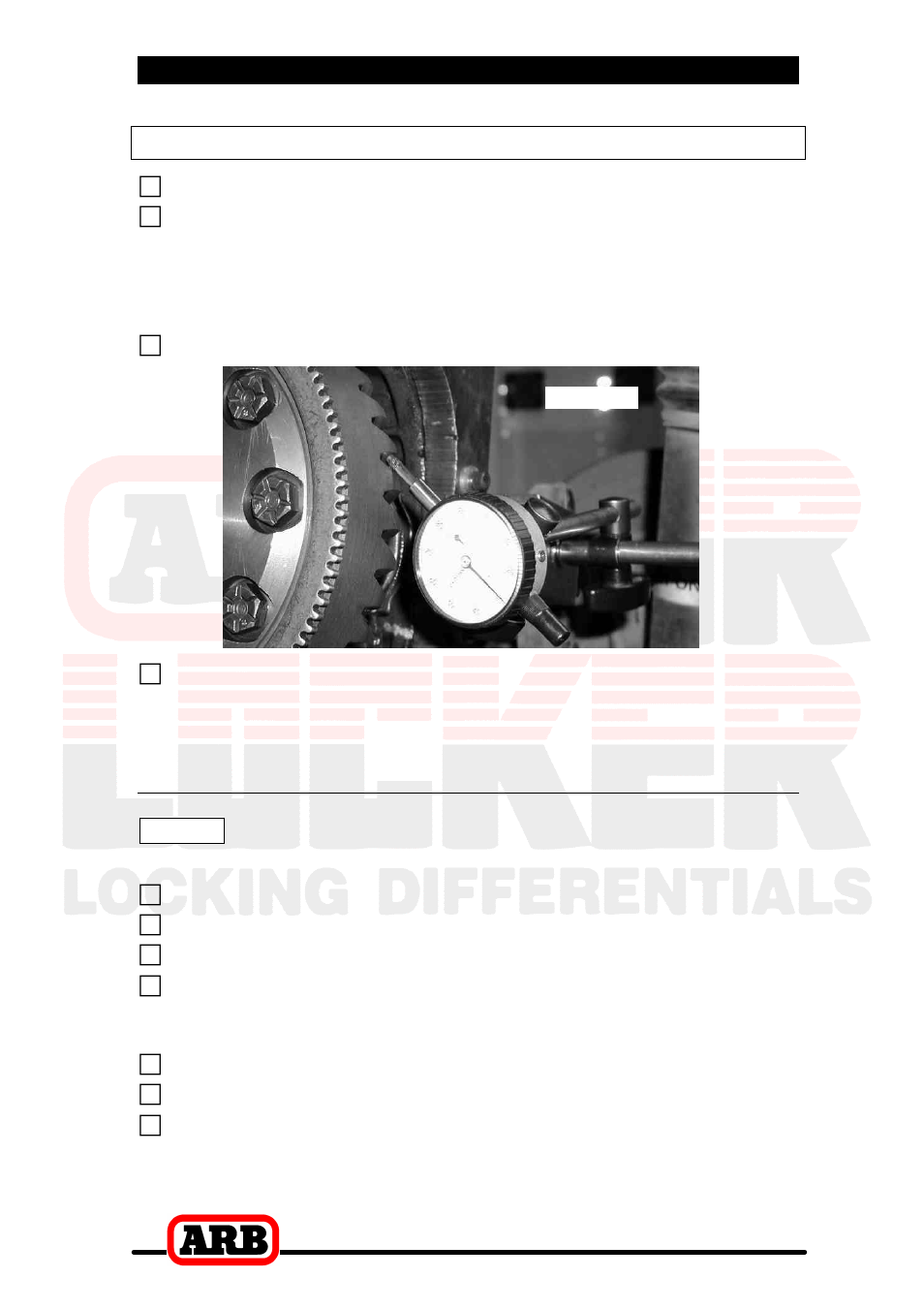 4 installing the air locker, Final backlash checking, Re-shimming the backlash | ARB RD129 User Manual | Page 20 / 38