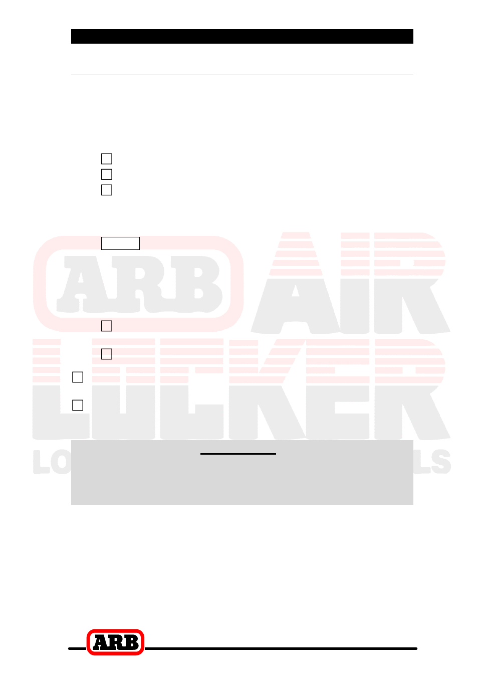 5 installing the air system, Connection to an alternate air source, Important | ARB RD129 User Manual | Page 26 / 38