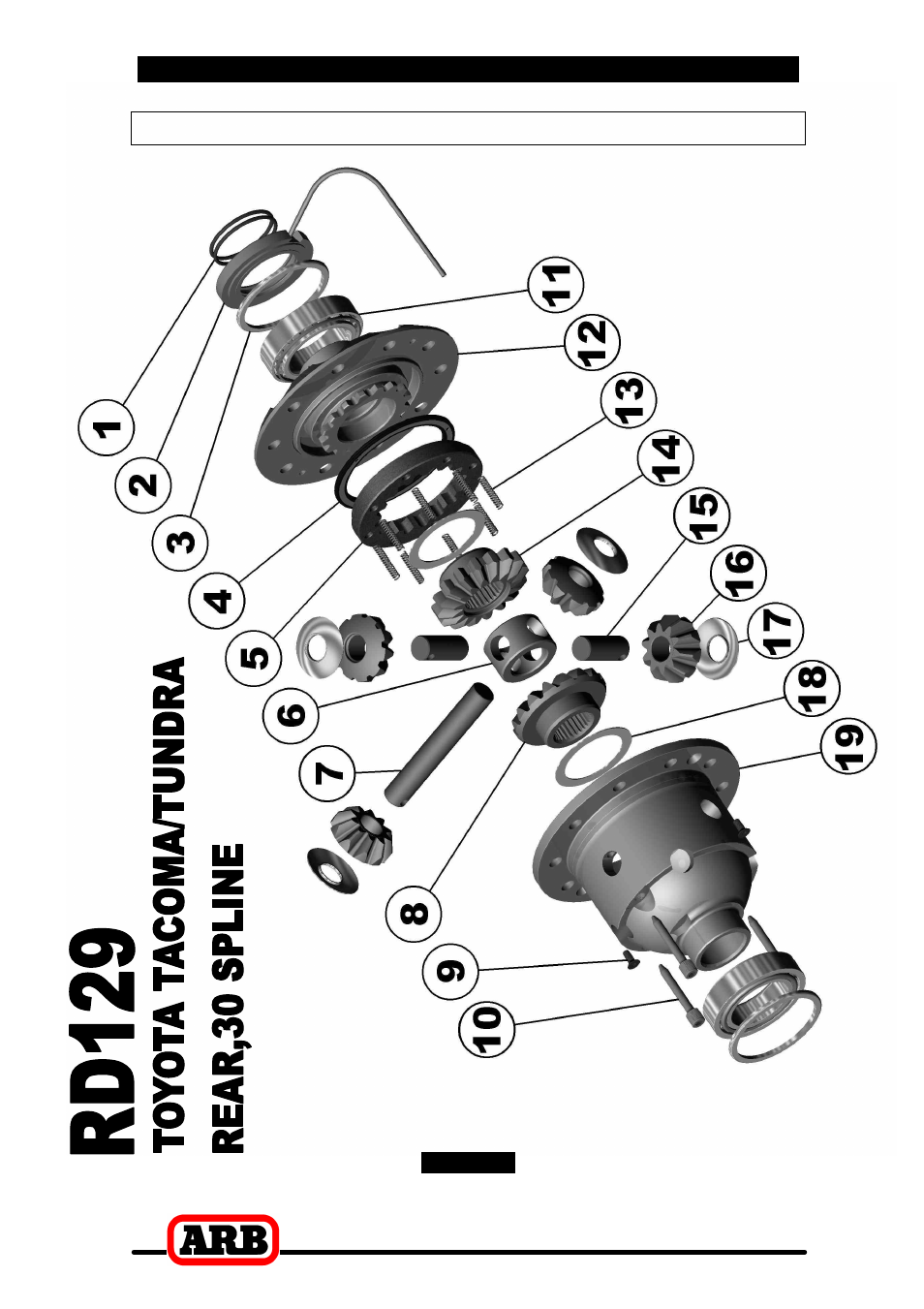 8 parts list, Exploded assembly diagram | ARB RD129 User Manual | Page 37 / 38