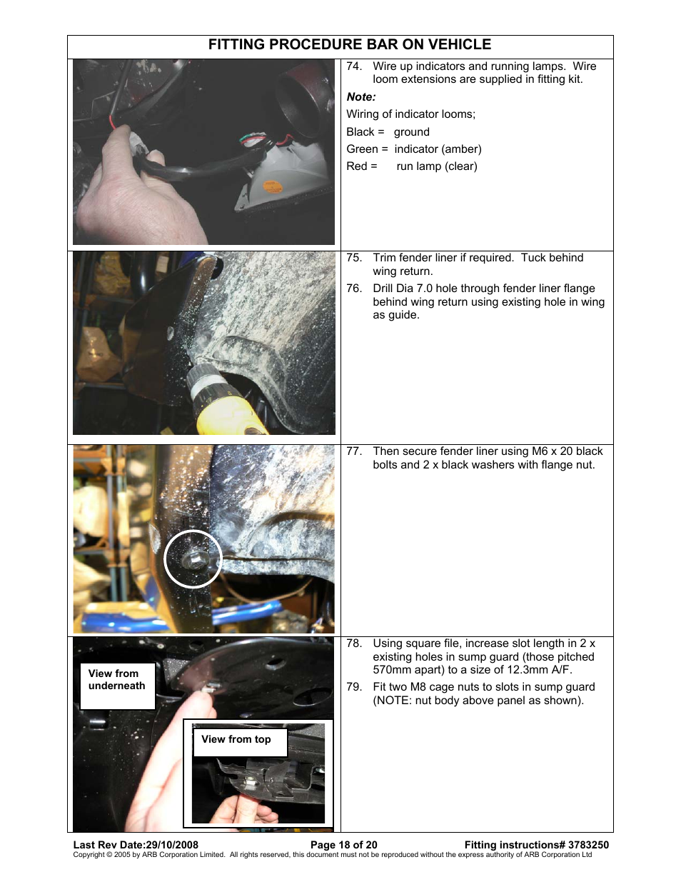 Fitting procedure bar on vehicle | ARB 3415010 User Manual | Page 18 / 20