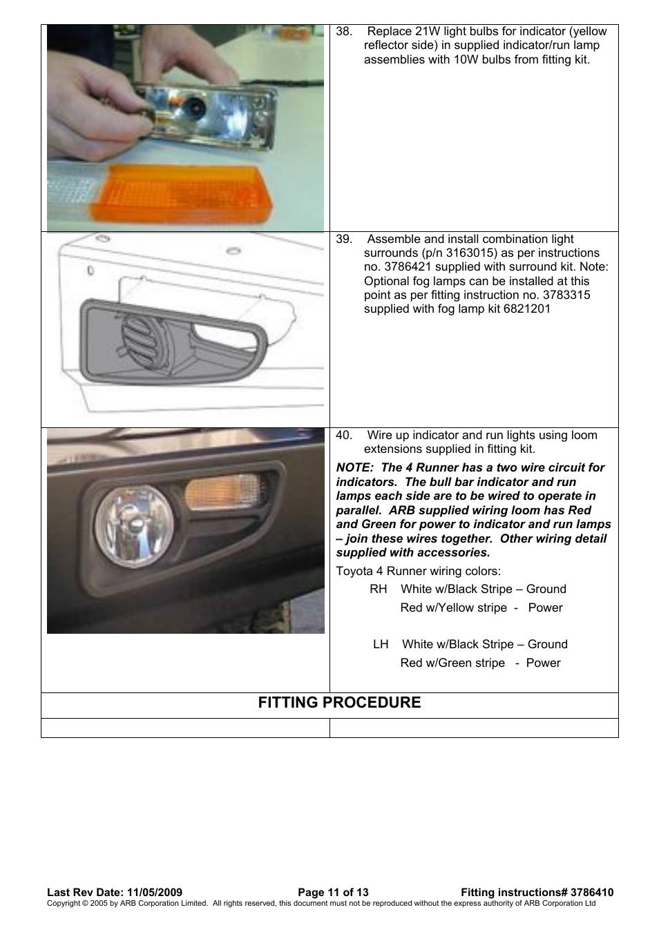 Fitting procedure | ARB WINCH BULL BAR User Manual | Page 11 / 13