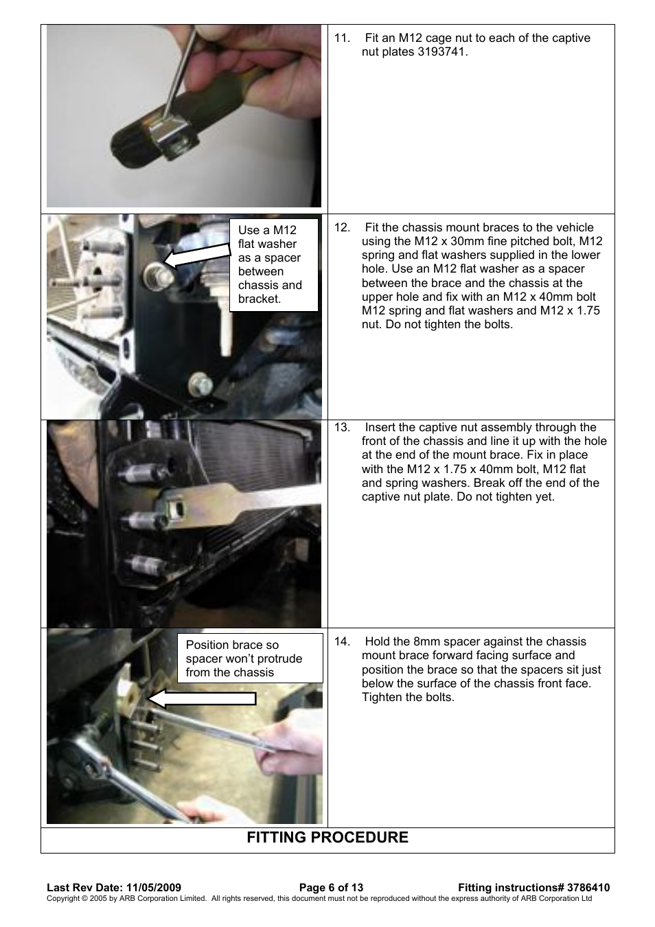 Fitting procedure | ARB WINCH BULL BAR User Manual | Page 6 / 13