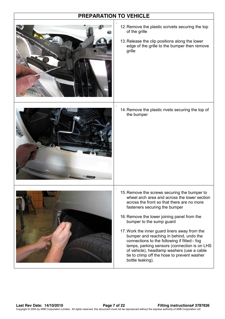 Preparation to vehicle | ARB 3421520 User Manual | Page 7 / 22