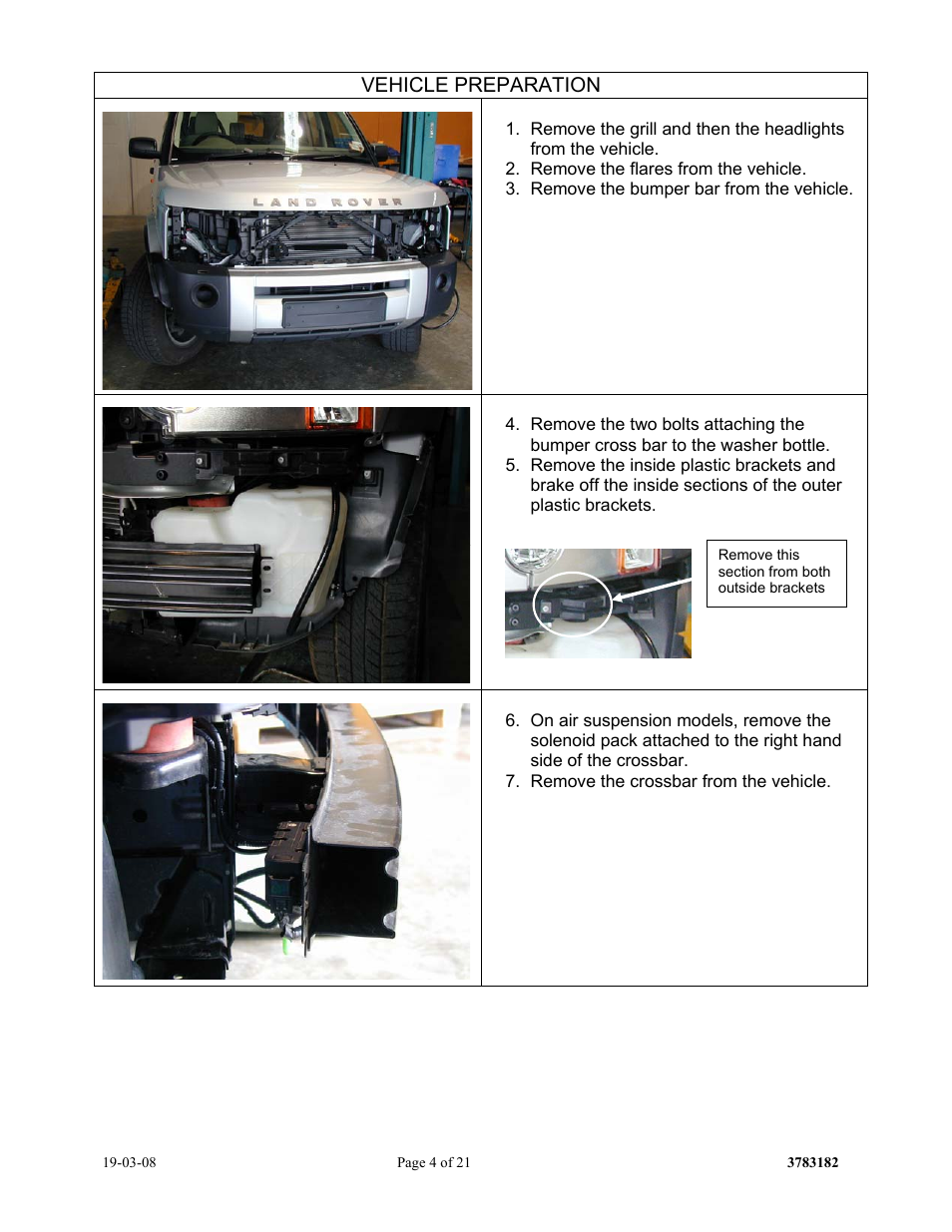 Vehicle preparation | ARB 3432150 User Manual | Page 4 / 21