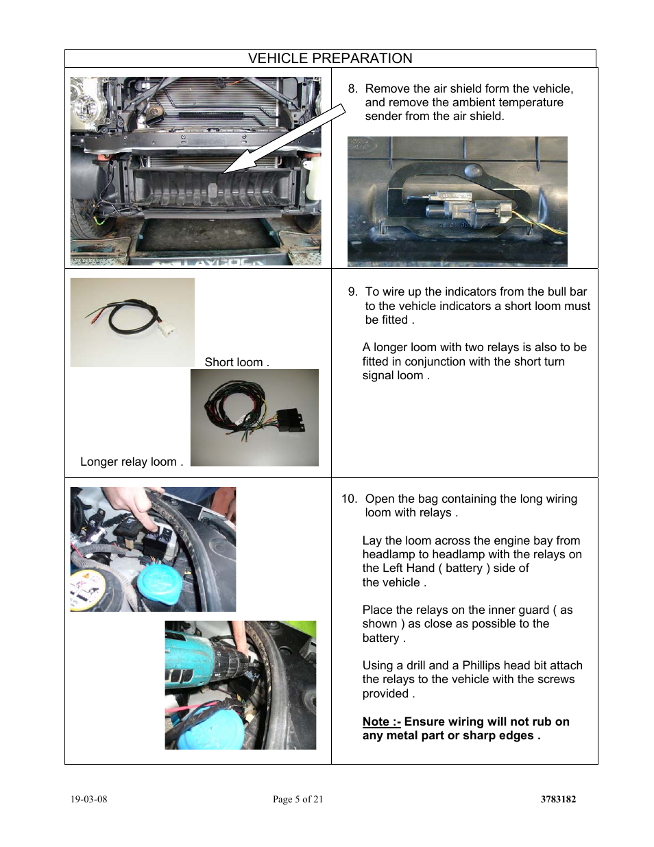 Vehicle preparation | ARB 3432150 User Manual | Page 5 / 21