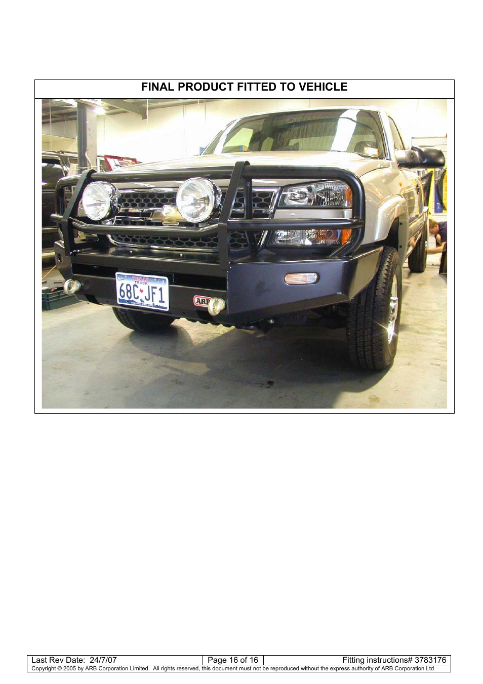 Final product fitted to vehicle | ARB 3462040 User Manual | Page 17 / 45