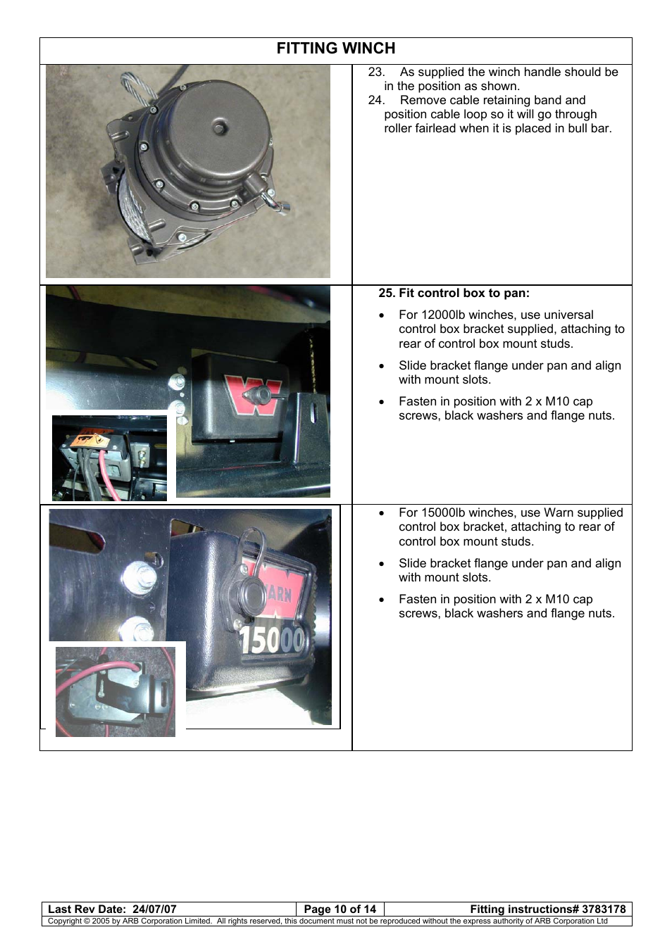 Fitting winch | ARB 3462040 User Manual | Page 27 / 45