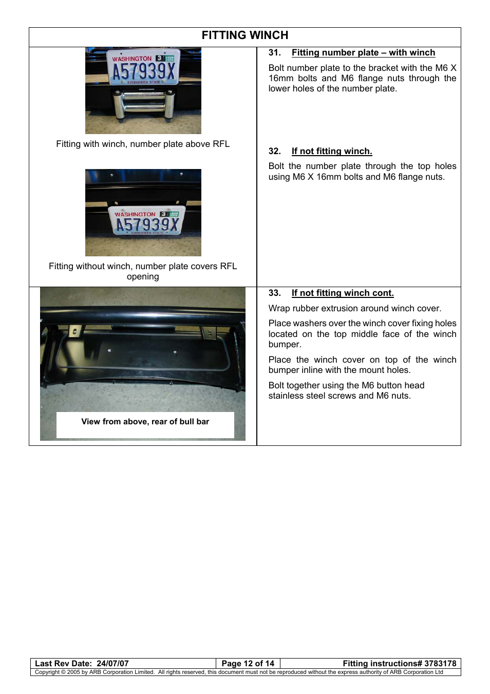 Fitting winch | ARB 3462040 User Manual | Page 29 / 45