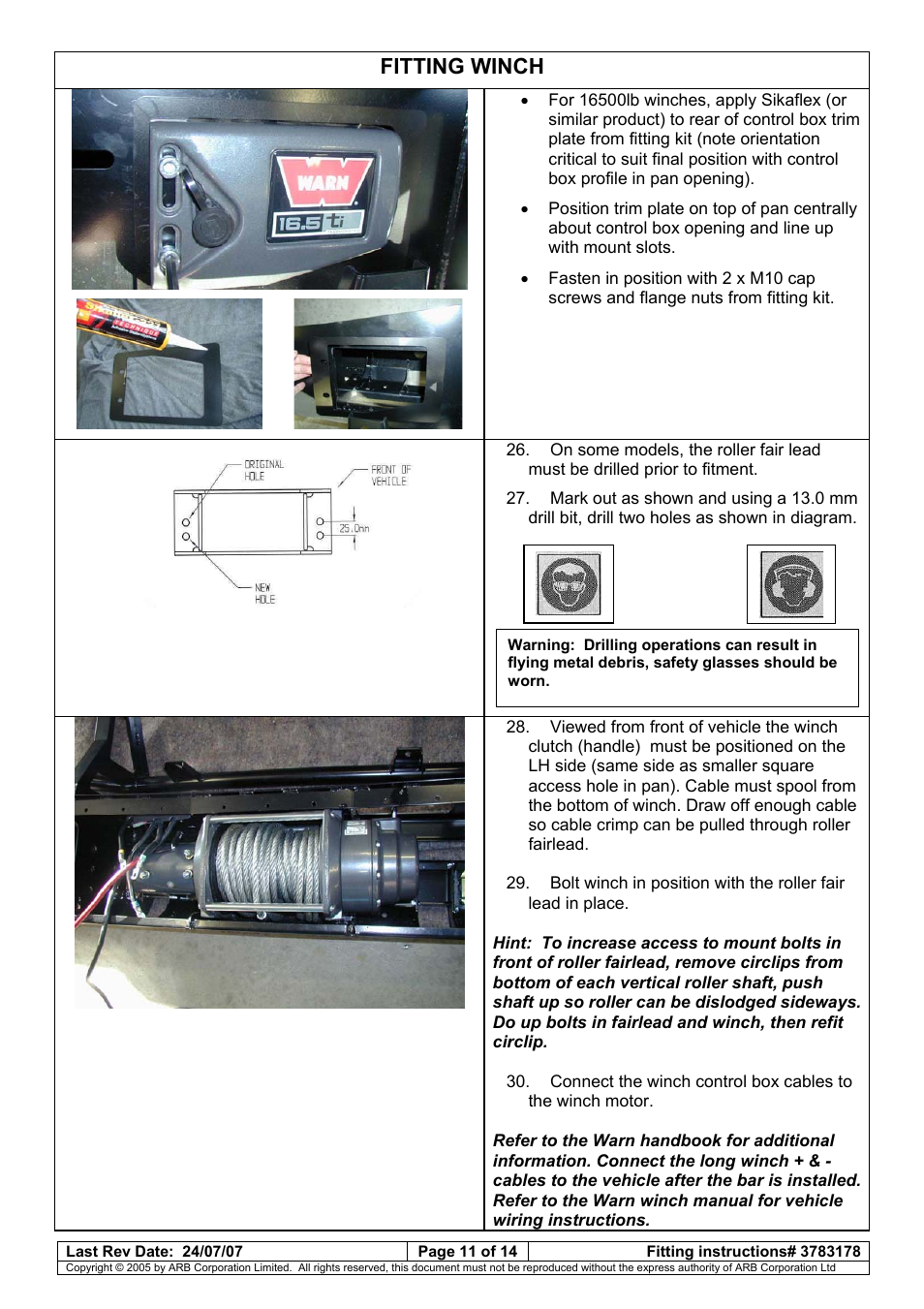Fitting winch | ARB 3462040 User Manual | Page 42 / 45