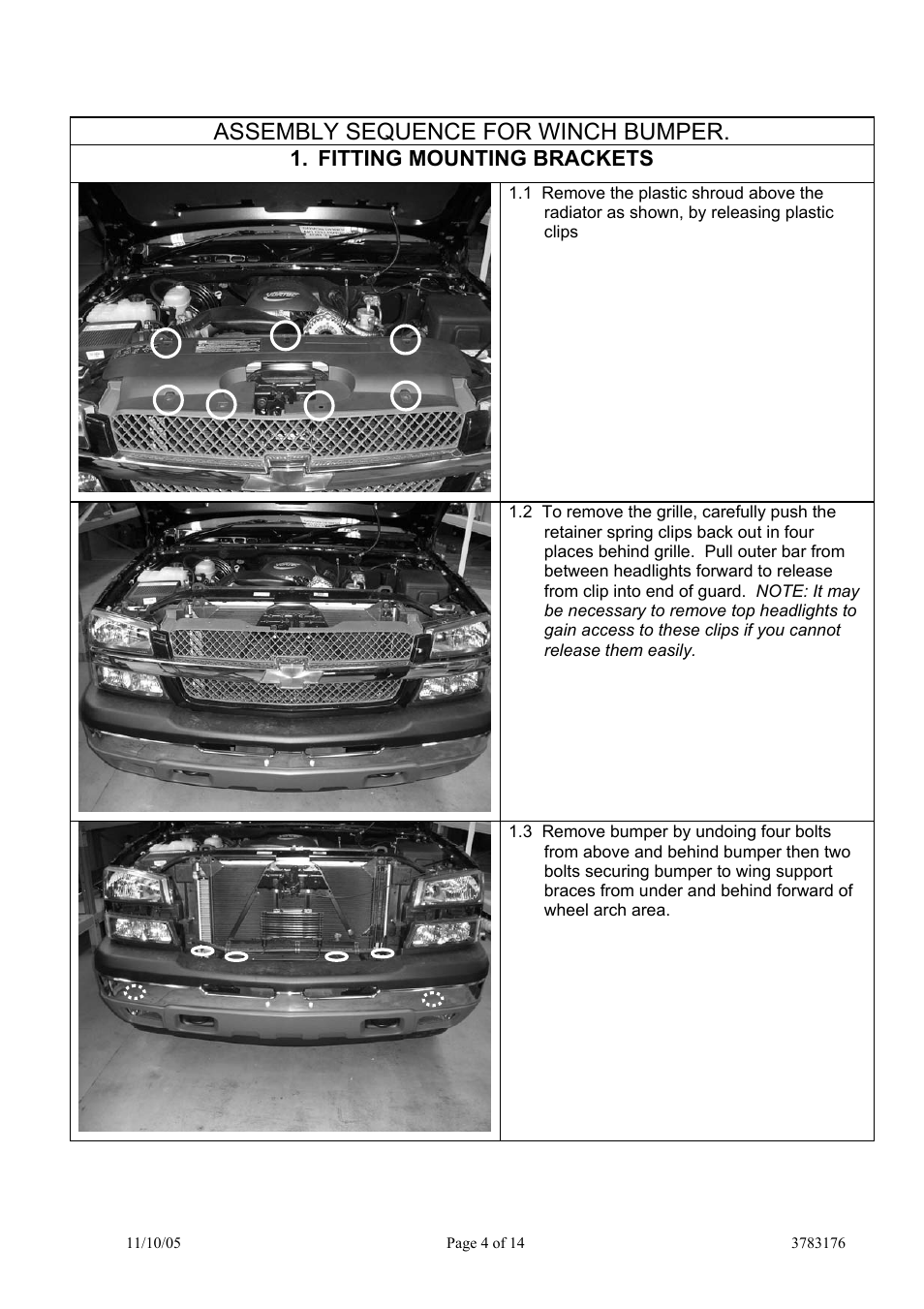 Assembly sequence for winch bumper | ARB 3462020 User Manual | Page 18 / 55