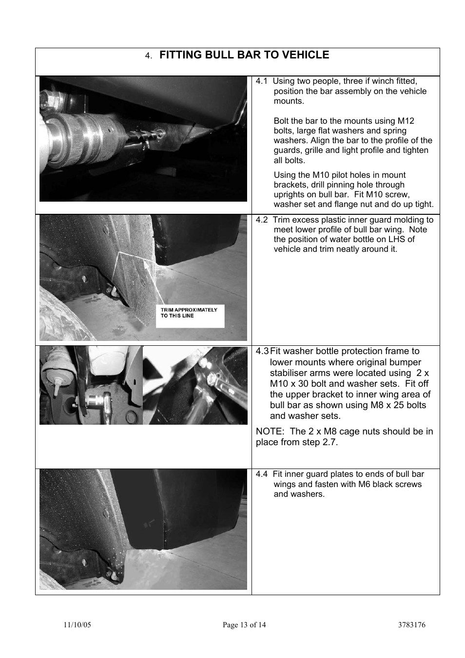 Fitting bull bar to vehicle | ARB 3462020 User Manual | Page 27 / 55