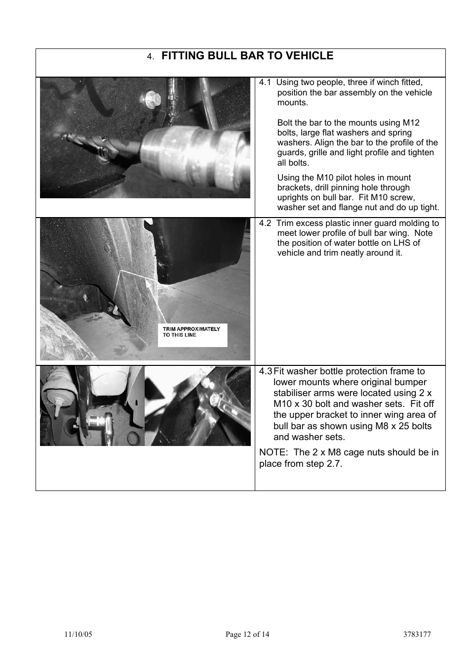 Fitting bull bar to vehicle | ARB 3462020 User Manual | Page 40 / 55