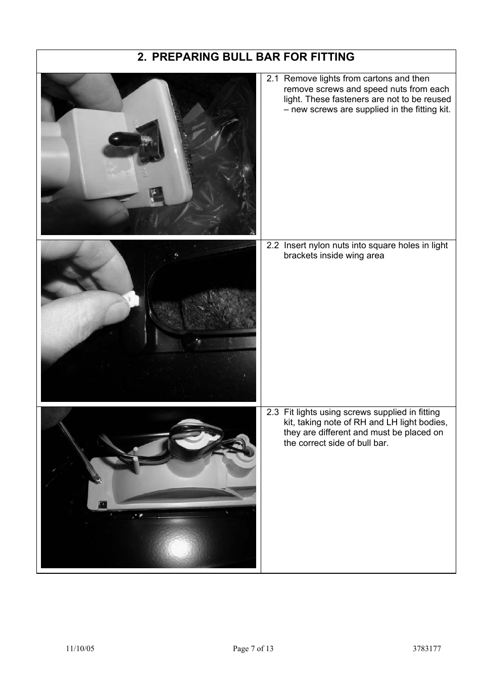 Preparing bull bar for fitting | ARB 3462020 User Manual | Page 49 / 55