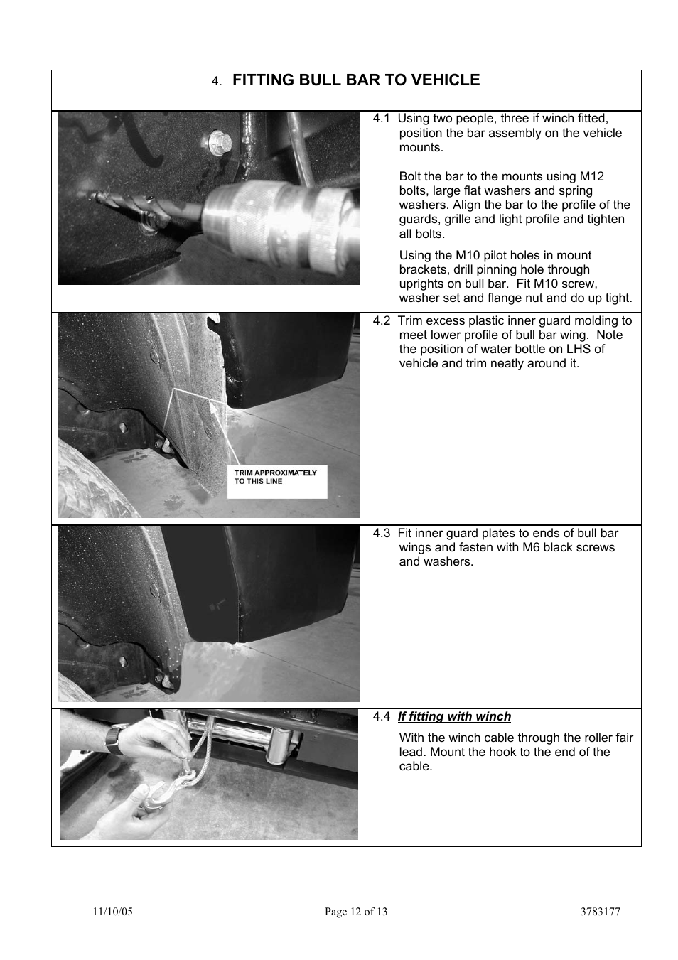 Fitting bull bar to vehicle | ARB 3462020 User Manual | Page 54 / 55
