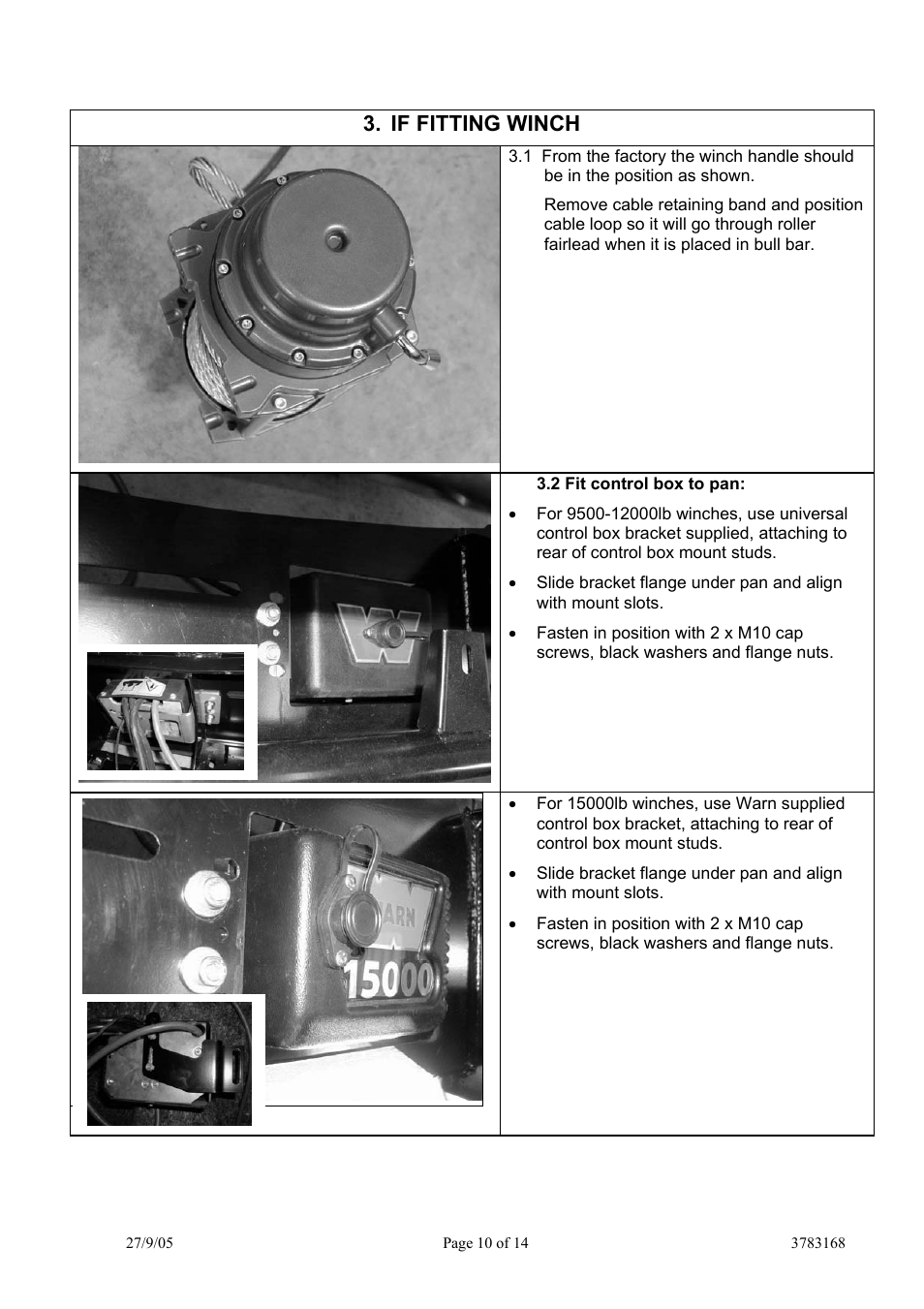 If fitting winch | ARB 3462010 User Manual | Page 10 / 40