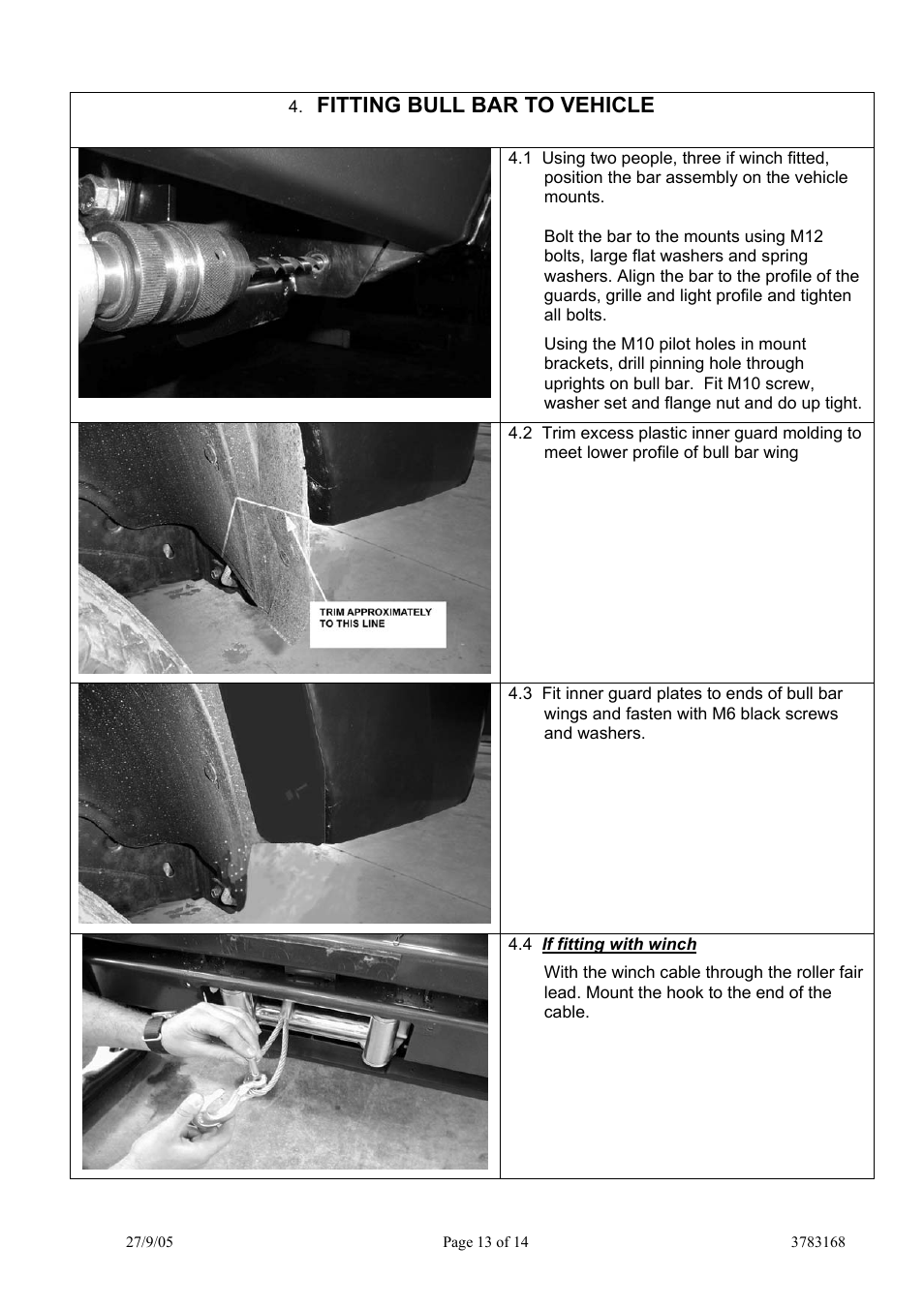 Fitting bull bar to vehicle | ARB 3462010 User Manual | Page 13 / 40