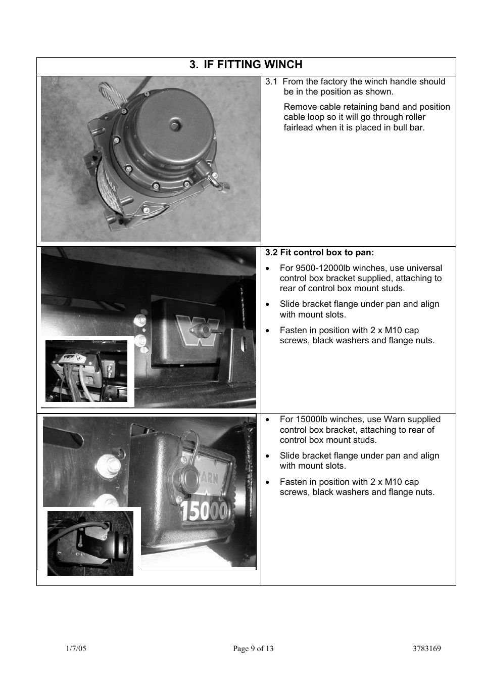 If fitting winch | ARB 3462010 User Manual | Page 23 / 40