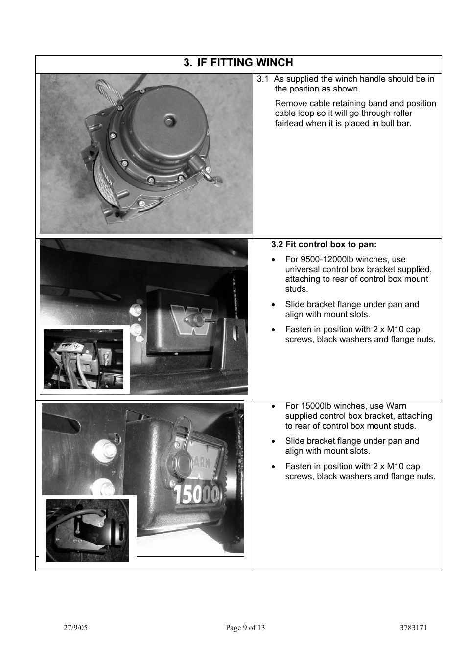 If fitting winch | ARB 3462010 User Manual | Page 36 / 40