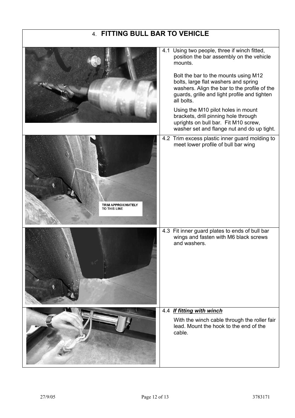 Fitting bull bar to vehicle | ARB 3462010 User Manual | Page 39 / 40