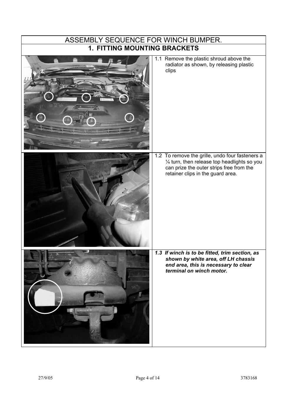 Assembly sequence for winch bumper | ARB 3462010 User Manual | Page 4 / 40