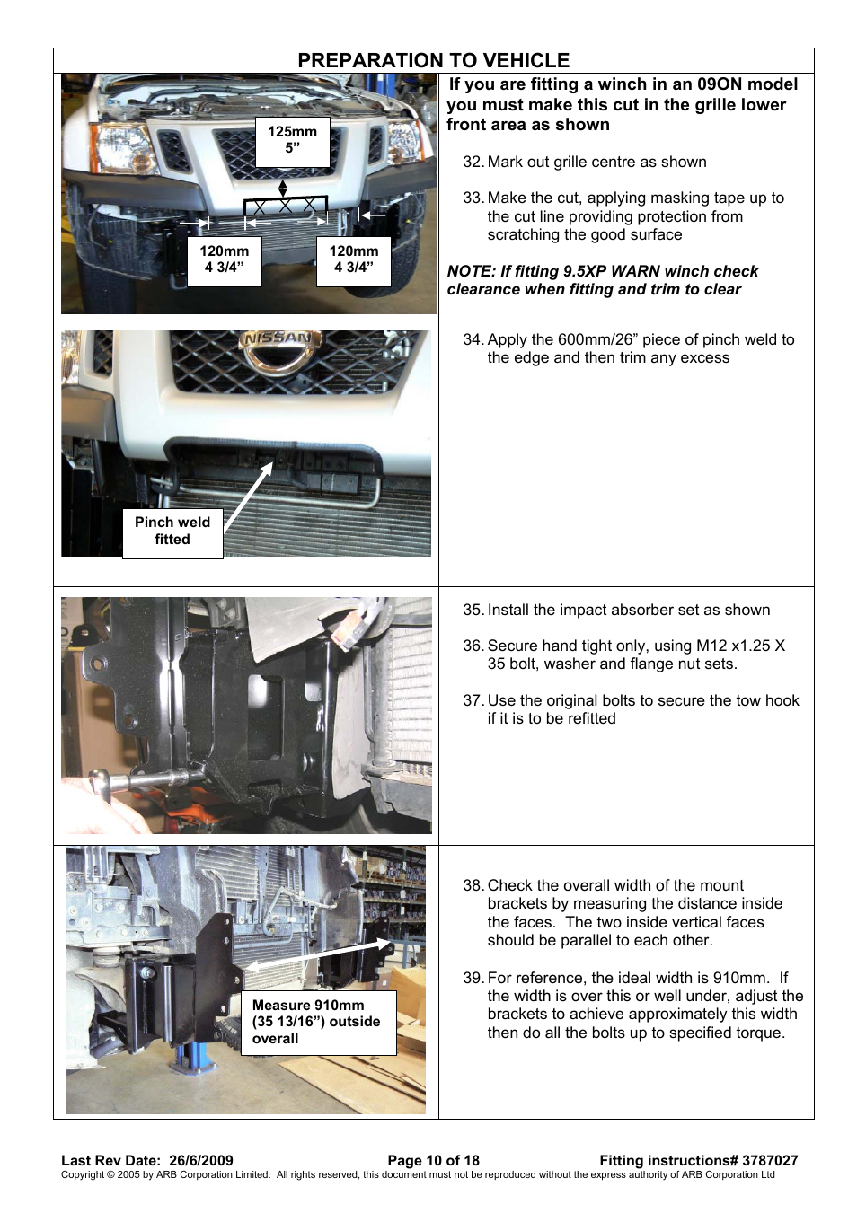 Preparation to vehicle | ARB 3438260 User Manual | Page 10 / 18