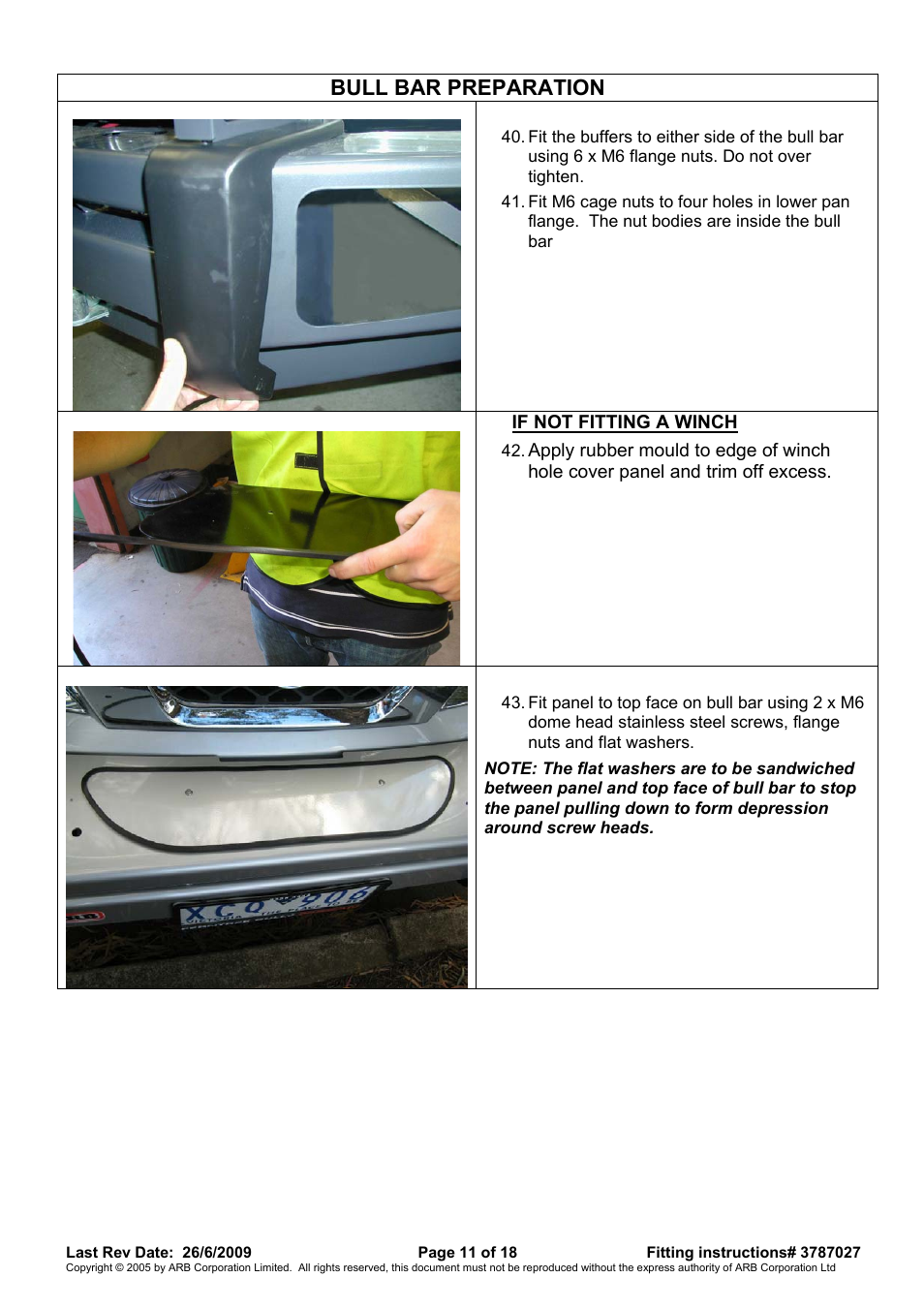 Bull bar preparation | ARB 3438260 User Manual | Page 11 / 18