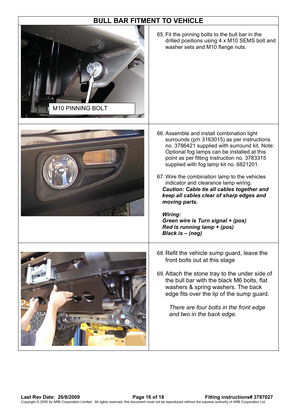 Bull bar fitment to vehicle | ARB 3438260 User Manual | Page 16 / 18