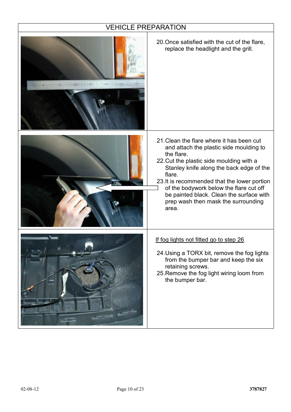 Vehicle preparation | ARB 3232200 User Manual | Page 10 / 23