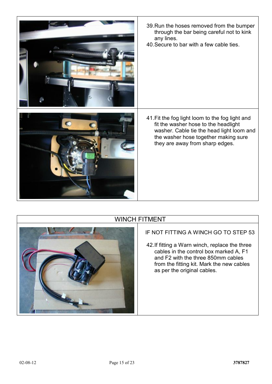 Winch fitment | ARB 3232200 User Manual | Page 15 / 23