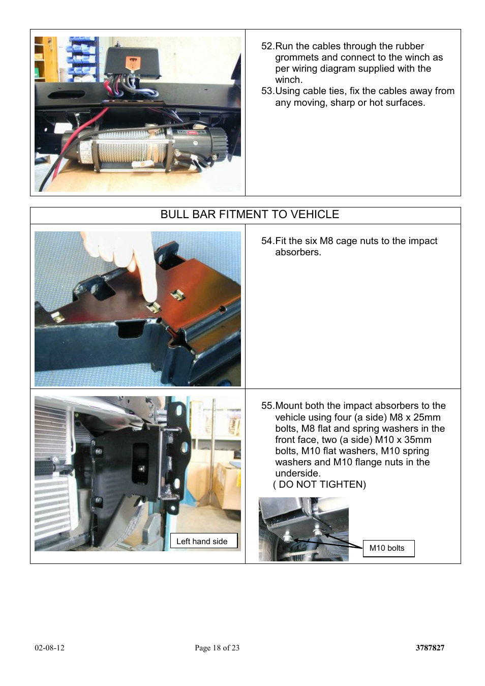Bull bar fitment to vehicle | ARB 3232200 User Manual | Page 18 / 23