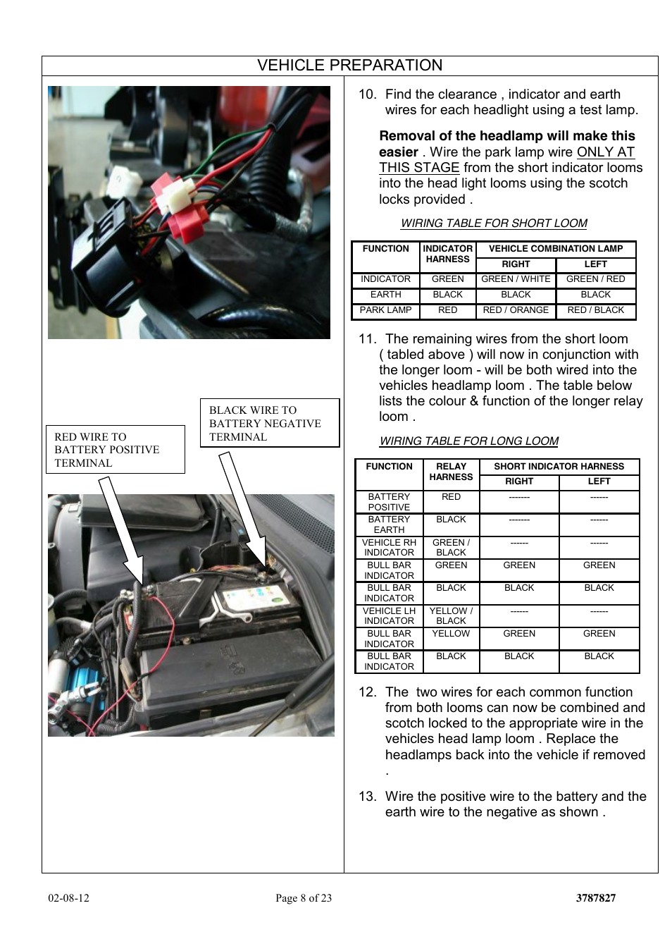 Vehicle preparation | ARB 3232200 User Manual | Page 8 / 23