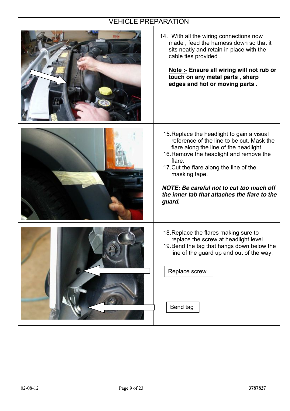 Vehicle preparation | ARB 3232200 User Manual | Page 9 / 23