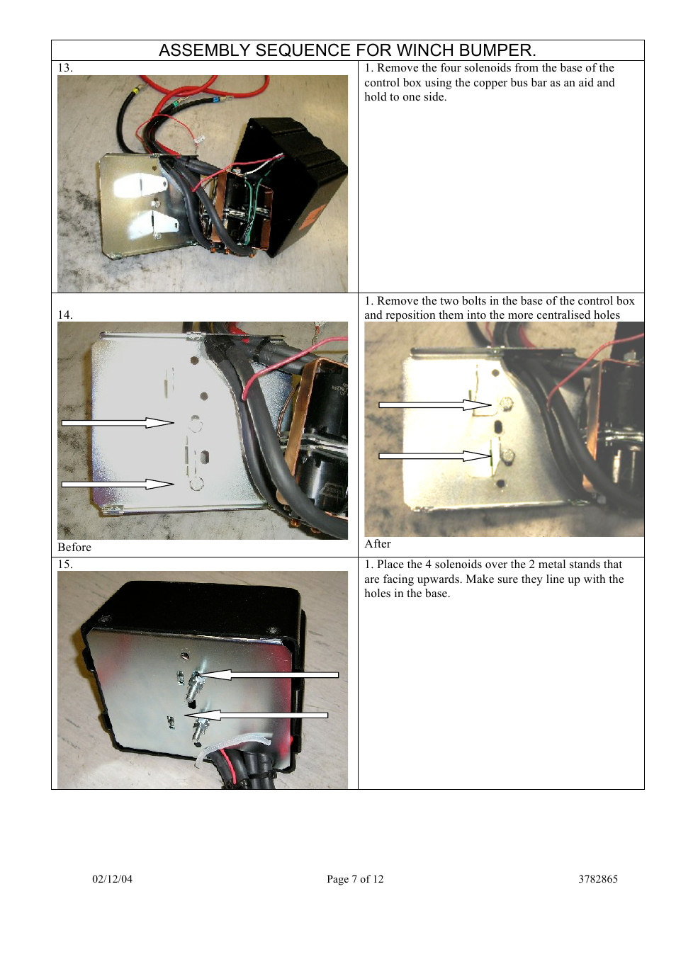 Assembly sequence for winch bumper | ARB 3938020 User Manual | Page 7 / 12