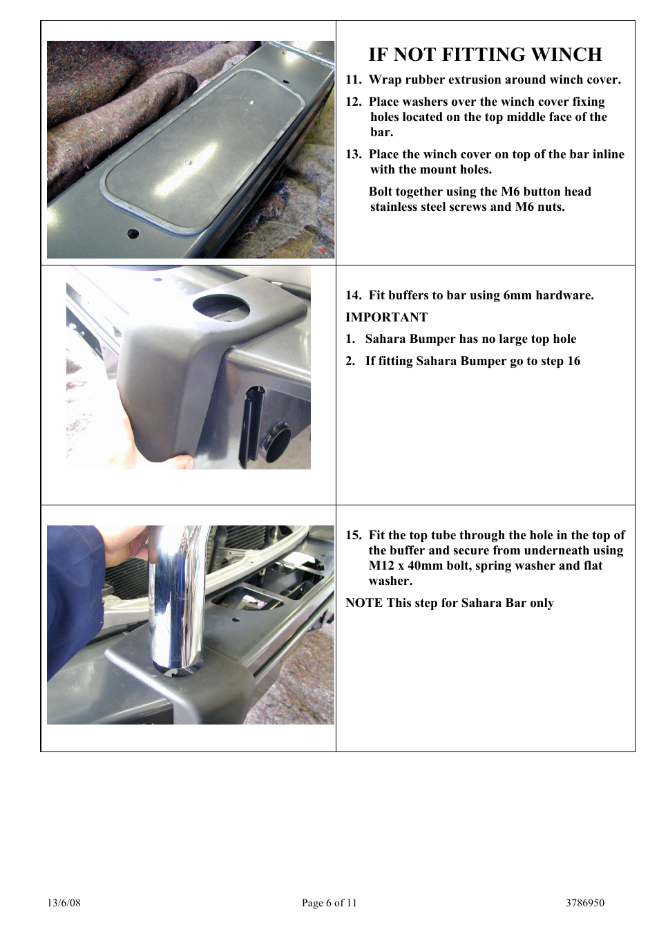 If not fitting winch | ARB 3932020 User Manual | Page 6 / 11
