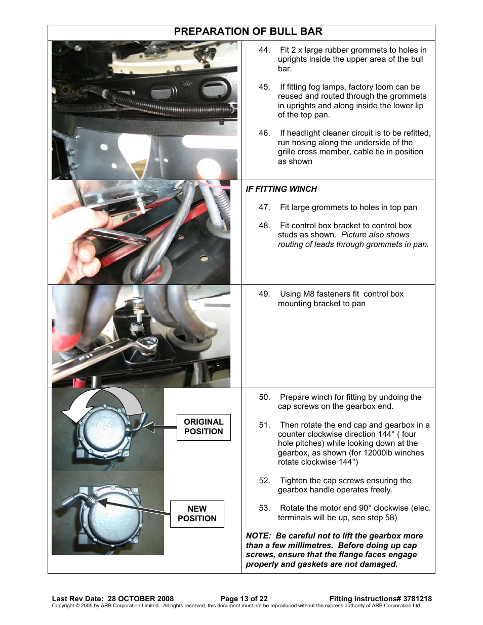 Preparation of bull bar | ARB 3915040 User Manual | Page 13 / 22