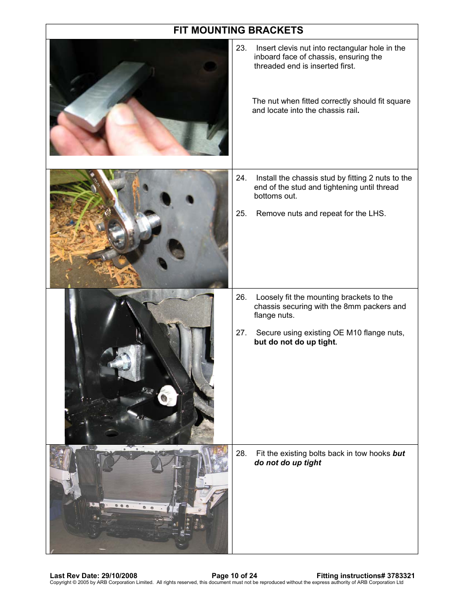 Fit mounting brackets | ARB 3915030 User Manual | Page 10 / 24