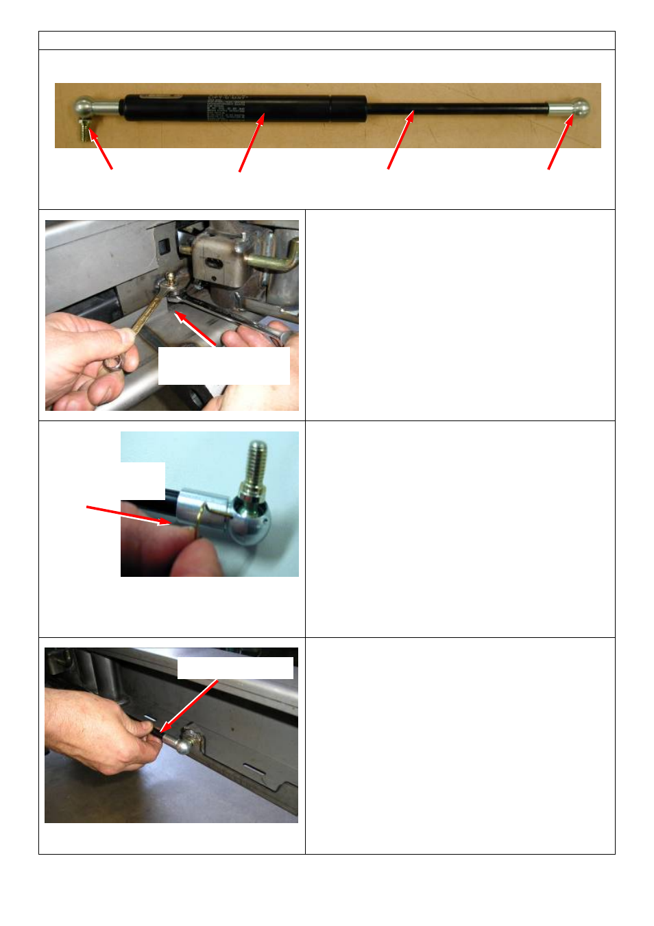 Fitting of the gas strut, Description of strut | ARB 5650010 User Manual | Page 17 / 25