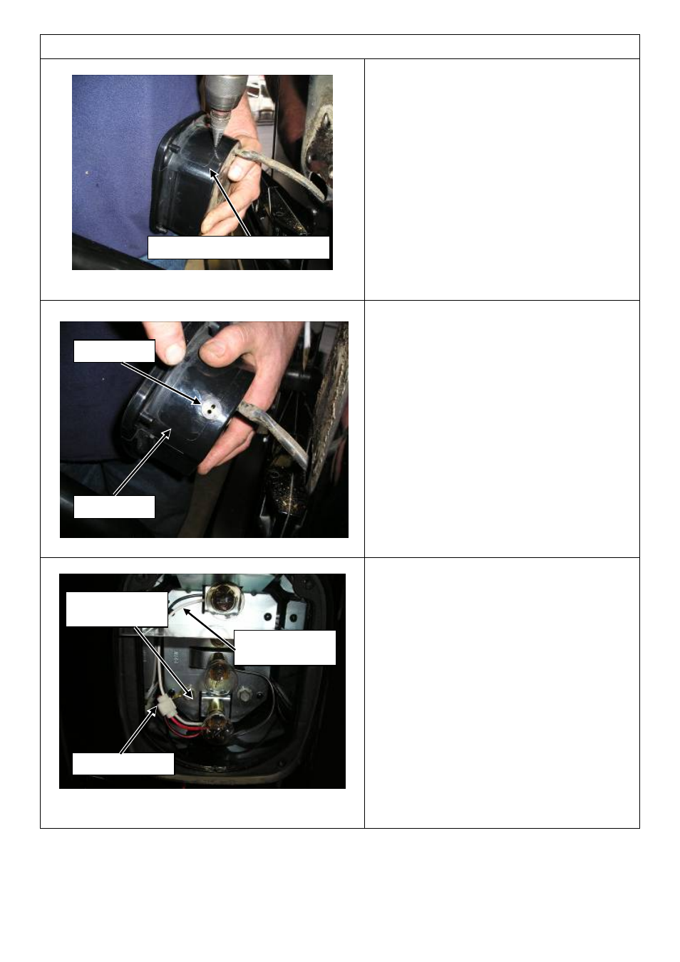 Drilling the tail lamp housing, Turn the tail lamp housing upside down as shown, Grommet and wiring to tail lamp housing | Wiring the loom to the tail lamp | ARB 5650010 User Manual | Page 23 / 25