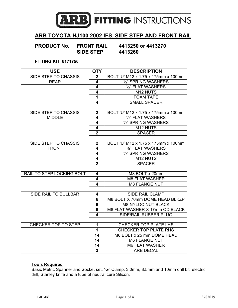ARB 4413270 User Manual | 4 pages
