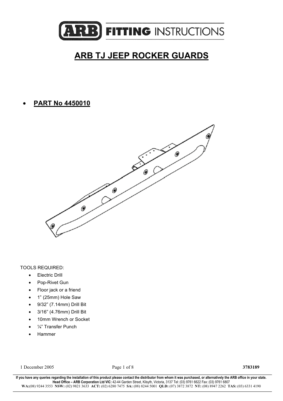 ARB 4450010 User Manual | 9 pages