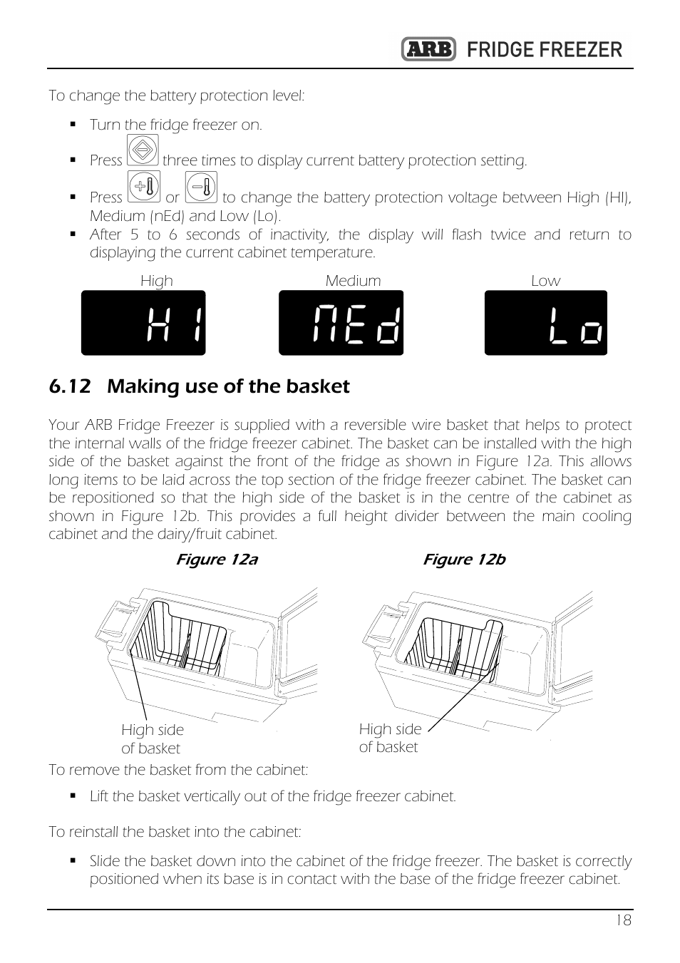 12 making use of the basket | ARB 82QT-10800782 User Manual | Page 19 / 28